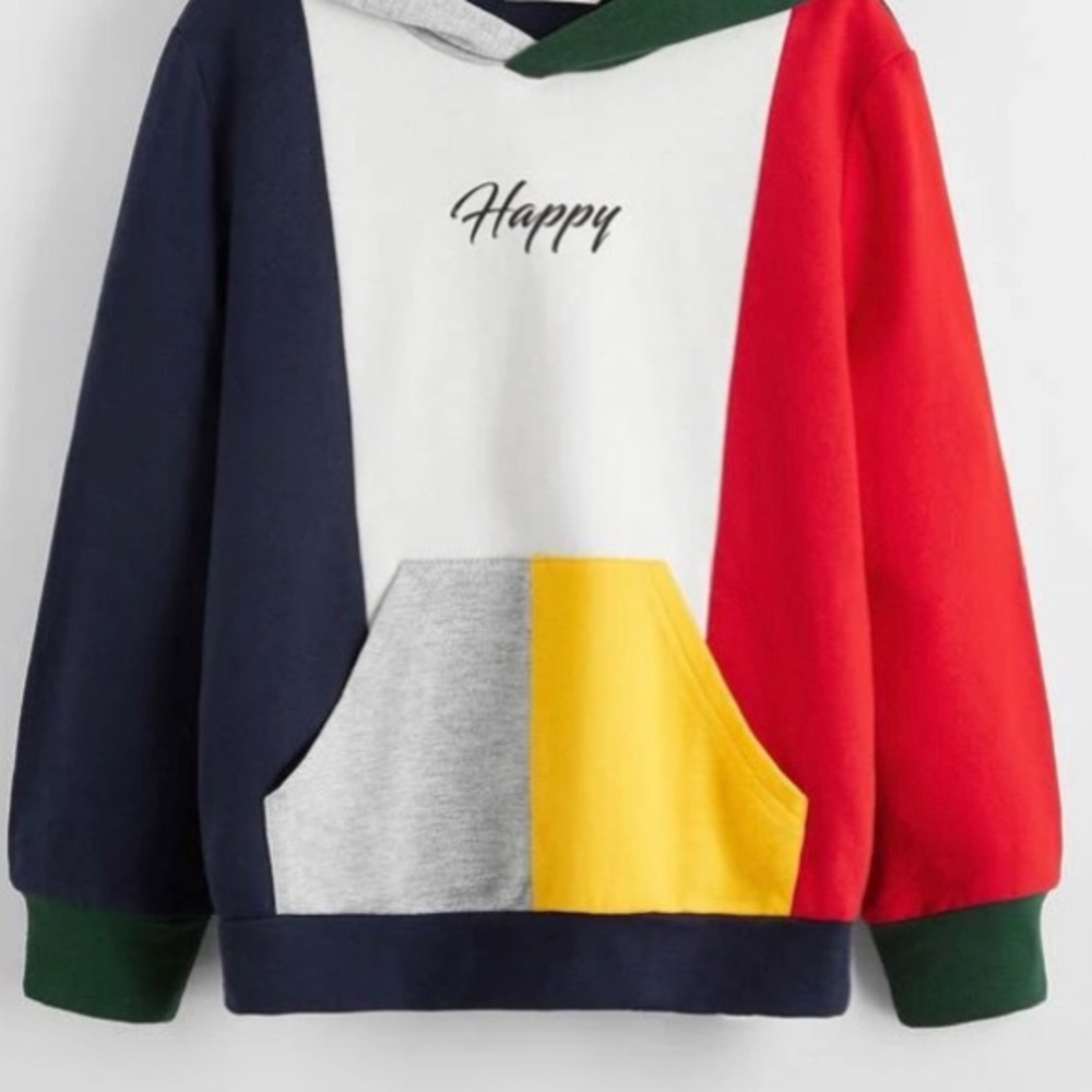 Boy’s letter graphic colorblock hoodie